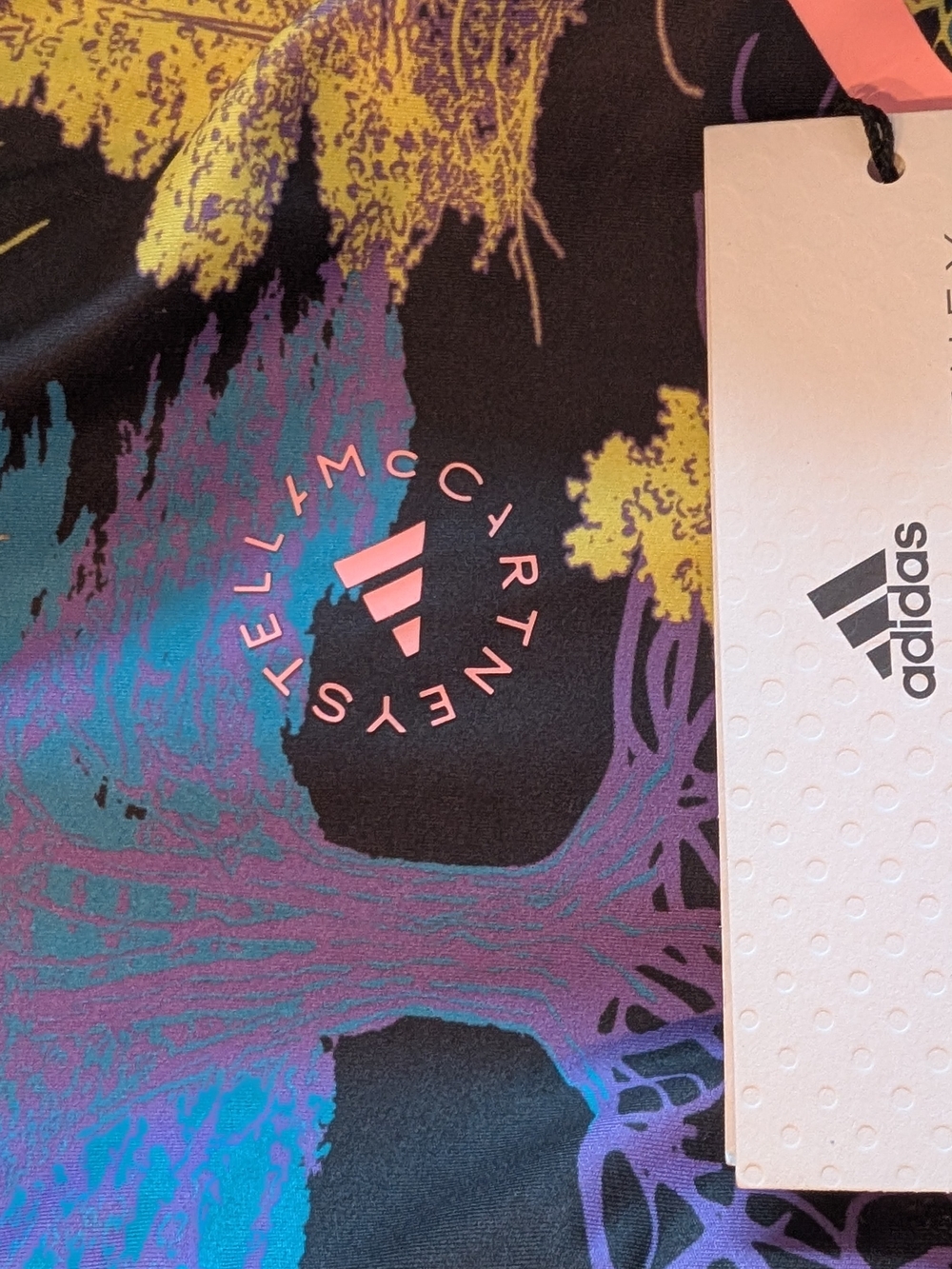 Adidas by Stella McCartney Black Multicolor Tree-Print Zip Hoodie - Picture 9 of 9